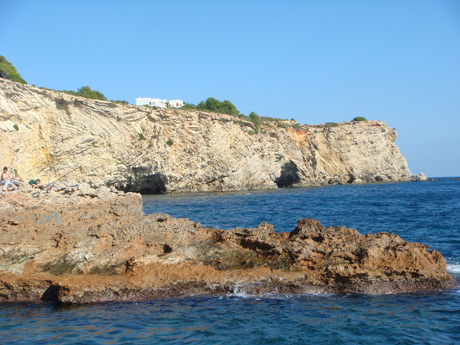 Cliffs and underwater caves ibiza photo