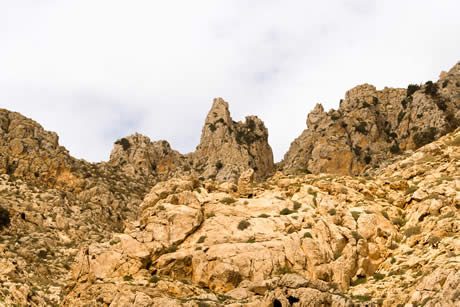 Rocks on the island of es vedra near ibiza photo